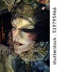 venice carnival masked people... | Shutterstock . vector #519795466