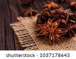 anise stars on a dark rustic background
