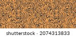 tiger striped lines fur skin... | Shutterstock .eps vector #2074313833
