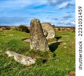 Small photo of Men-an-Tol known as Men an Toll or Crick Stone - small formation of standing stones in Cornwall, United Kingdom