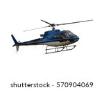 Blue helicopter isolated on the white background                                     