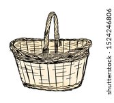 Hand Drawing Wicker Basket....