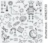 science education doodle set of ... | Shutterstock .eps vector #639825733