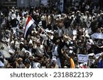Small photo of 11 October 2011. Sana'a Yemen. The Arab Spring or Democracy Spring was a revolutionary wave of both violent and non-violent demonstrations, protests, riots, coups and civil wars in North Africa.