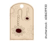 tag  label. earrings  modern... | Shutterstock .eps vector #608639930