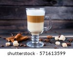 Hot Latte Macchiato Coffee With ...