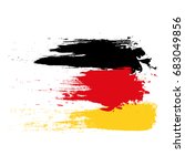 german flag painted with brush... | Shutterstock .eps vector #683049856