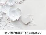 white  paper flowers and white... | Shutterstock . vector #543883690