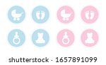 Blue And Pink Set Of Baby Icons ...
