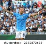 Small photo of Roma, Italia- August 14,2022: Ciro Immobile during football match serie A League 20222023 between SS Lazio Vs Bologna at the Olimpico Stadium in Rome.