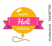 happy holi festival day emblem... | Shutterstock .eps vector #564387700