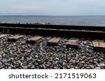 Railroad Tracks On The Beach Of ...