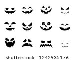 scary halloween pumpkin faces... | Shutterstock .eps vector #1242935176