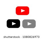 button play video icon vector | Shutterstock .eps vector #1080826973