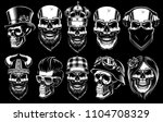 set of different skulls. shirt... | Shutterstock .eps vector #1104708329