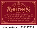 a vintage font with upper and... | Shutterstock .eps vector #1731297259