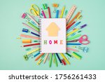 studying at home concept. top... | Shutterstock . vector #1756261433