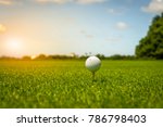 Golf Ball On Tee In Green Grass ...