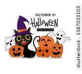 happy halloween greeting card... | Shutterstock .eps vector #1387033103