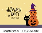 halloween party invitation card ... | Shutterstock .eps vector #1419058580