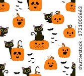 halloween cartoon seamless... | Shutterstock .eps vector #1721002663