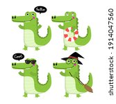 cute crocodile and alligator... | Shutterstock .eps vector #1914047560