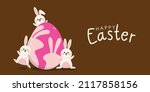 happy easter greeting card with ... | Shutterstock .eps vector #2117858156