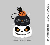 happy halloween wallpaper and... | Shutterstock .eps vector #2142469319