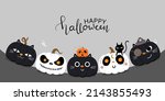 happy halloween wallpaper and... | Shutterstock .eps vector #2143855493