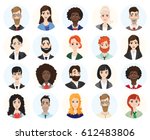 set of diverse round avatars... | Shutterstock .eps vector #612483806