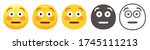 flushed face emoji. surprised... | Shutterstock .eps vector #1745111213