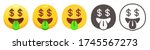 money mouth emoji. happy yellow ... | Shutterstock .eps vector #1745567273