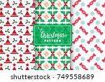 seamless christmas patterns.... | Shutterstock .eps vector #749558689