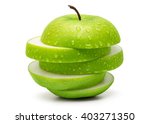 Sliced fresh green apple...