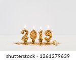 close up view of burning 2019... | Shutterstock . vector #1261279639