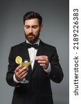 Bearded Man In Suit With Bow...