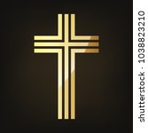Golden Christian Cross. Vector...