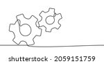 cogwheel continuous line... | Shutterstock .eps vector #2059151759