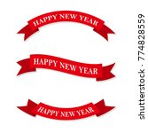 set of red new year ribbons or... | Shutterstock .eps vector #774828559
