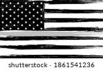 grunge usa flag with a thin... | Shutterstock . vector #1861541236