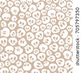 seamless random white skulls... | Shutterstock .eps vector #705797350