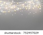 christmas lights isolated on... | Shutterstock .eps vector #752957029