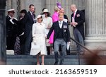 Small photo of Meghan Markle and Prince Harry, London, UK - 06.03.2022: Meghan Markle Prince Harry attend Platinum Jubilee thanks giving service at St Pauls Cathedral, Meghan wearing white coat dress, London UK