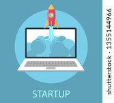 startup   flat design. rocket... | Shutterstock .eps vector #1355144966