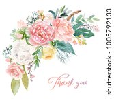 watercolor floral illustration  ... | Shutterstock . vector #1005792133