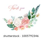 watercolor floral illustration  ... | Shutterstock . vector #1005792346