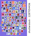 alphabet collage abc vector... | Shutterstock .eps vector #1287054436