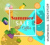 summer sale banner with fruits... | Shutterstock .eps vector #1382419109