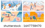 four seasons of year winter ... | Shutterstock .eps vector #1647758470