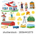 farm buildings and... | Shutterstock .eps vector #1836441073